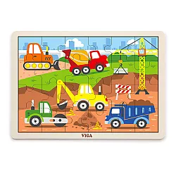 Розвиваючий пазл Будівельна техніка від Viga Toys