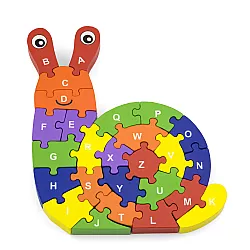 Развивающий пазл алфавит Улитка от Viga Toys