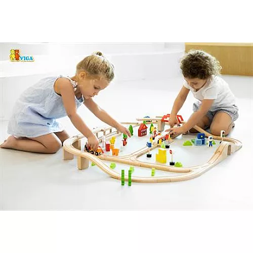 Розвиваючий набір Залізниця (49 деталей) від Viga Toys Розвиваючий набір Залізниця (49 деталей) від Viga Toys