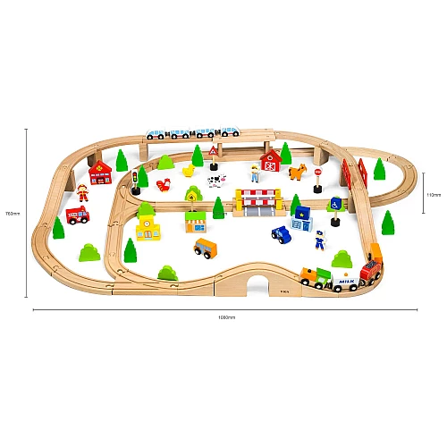 Розвиваючий набір Залізниця (90 деталей) від Viga Toys