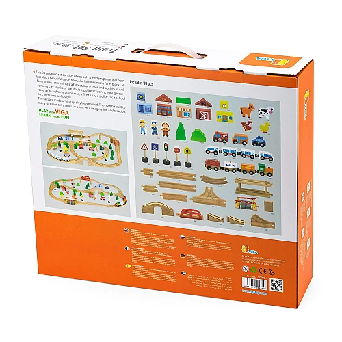 Розвиваючий набір Залізниця (90 деталей) від Viga Toys