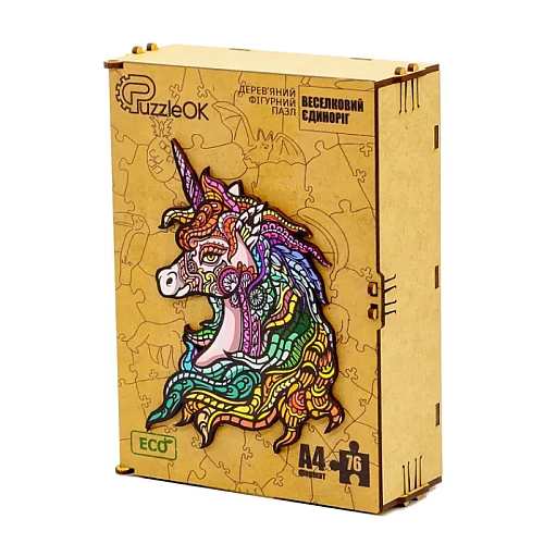 Развивающий деревянный пазл Единорог от PuzzleOk