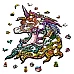 Развивающий деревянный пазл Единорог от PuzzleOk