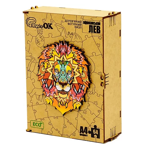 Развивающий деревянный пазл Лев от PuzzleOk