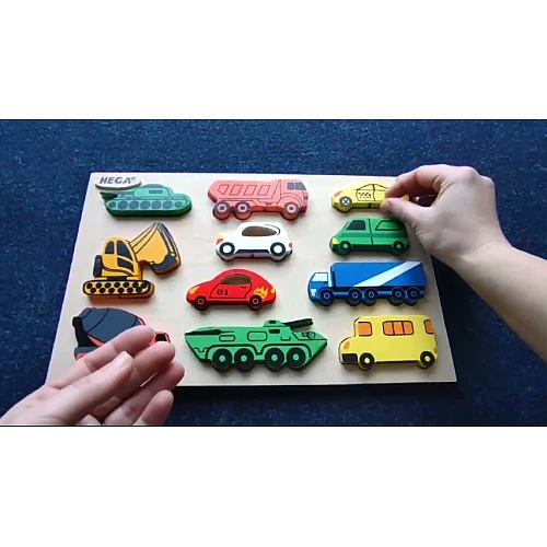 Розвиваючий пазл-вкладиш Машинки від Hega