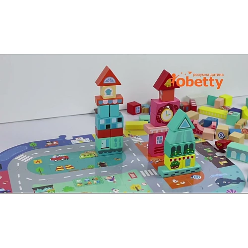 Строительный набор Город (88 деталей + 12 пазлов) от Obetty