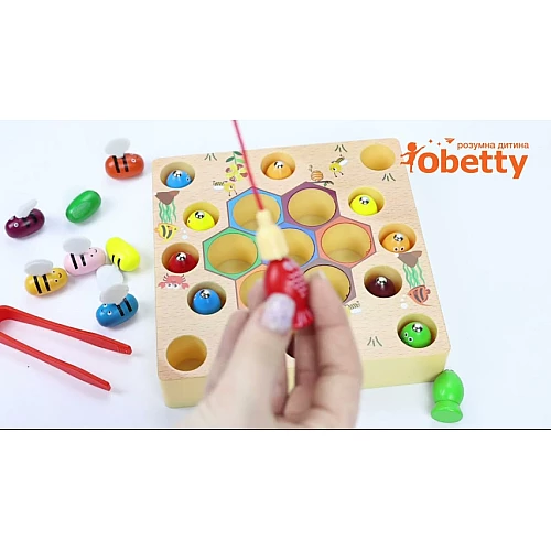 Розвиваюча магнітна гра сортер Бджілки і черв'ячки від Obetty