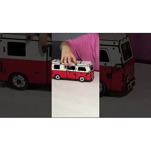 Деревянный 3D-конструктор Микроавтобус (156 деталей) от PuzzleOk