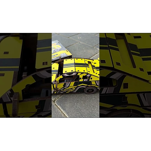 Дерев'яний 3D-конструктор Маскл-кар (162 деталі) від PuzzleOk