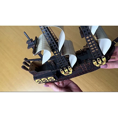 Дерев'яний 3D-конструктор Піратський корабель (196 деталей) від PuzzleOk