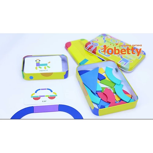 Розвиваючий набір Монтессорі Дерев'яні пазли танграм (96 шт) від Obetty