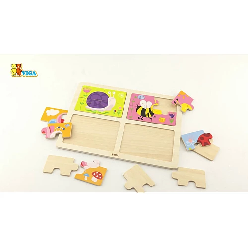 Развивающий пазл Насекомые 4 в 1 от Viga Toys
