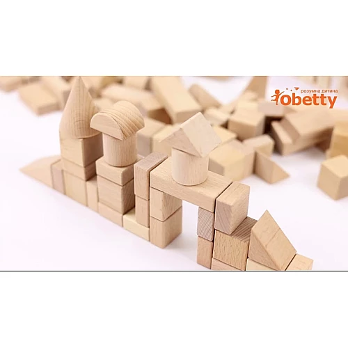 Развивающий конструктор Деревянные кубики (100 деталей) от Obetty