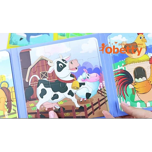 Розвиваючий набір магнітних пазлів 3 в 1 від Obetty