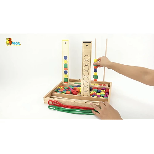 Розвиваючий набір Кольорові намистини (94 елемента) від Viga Toys