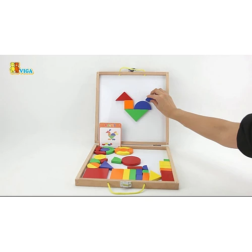 Магнитный набор конструктор Цветные геометрические формы от Viga Toys