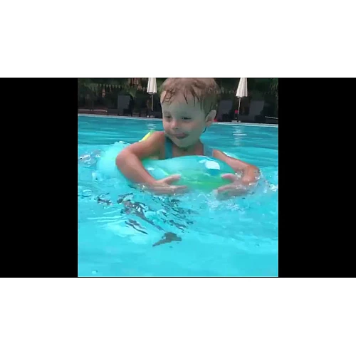 Дитяче надувне коло для плавання з сонцезахисним козирком з кишенею для сидіння