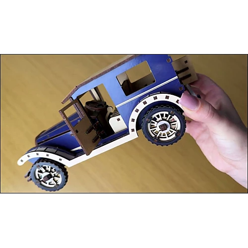 Дерев'яний 3D-конструктор Ретро автомобіль (140 деталей) від PuzzleOk