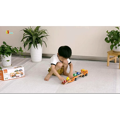 Розвиваючий набір Автотрейлер з машинками від Viga Toys