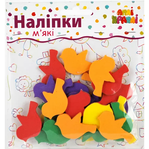 Набір для творчості м'які наліпки Пташки Набір для творчості м'які наліпки Пташки