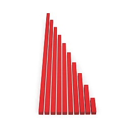 Счетный набор Числовые штанги Монтессори Красные