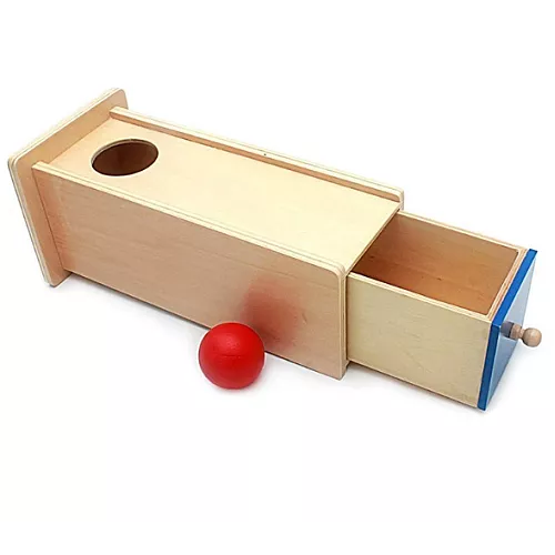 Тактильная коробка Монтессори с крышкой и шариком