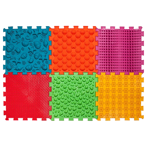 Тактильний масажний ортопедичний килимок Морський (6 пазлів)