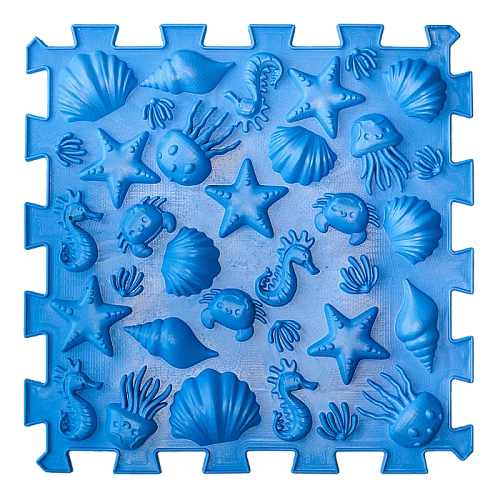 Тактильний масажний ортопедичний килимок Морський (6 пазлів)
