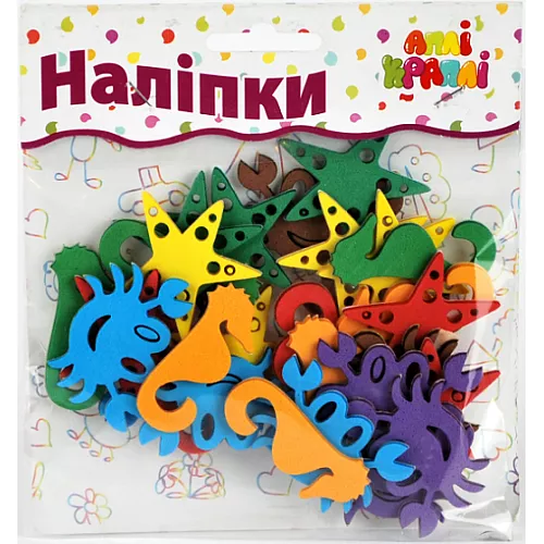 Набір для творчості м'які наліпки Морські (30 шт) Набір для творчості м'які наліпки Морські (30 шт)