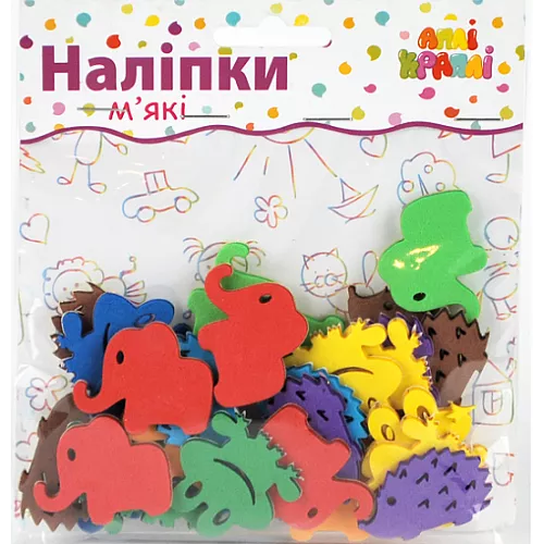 Набор для творчества мягкие наклейки Животные (30 шт) Набор для творчества мягкие наклейки Животные (30 шт)